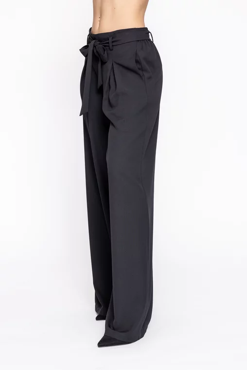 Pantaloni Caramel lejeri cu cordon negri P2615 thumbnail picture - 