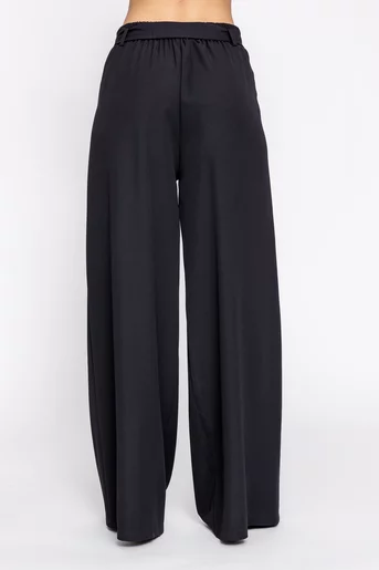 Pantaloni Caramel lejeri cu cordon negri P2615