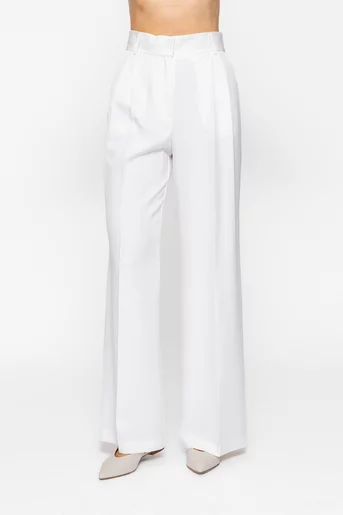 Pantaloni Caramel lejeri cu două pliuri ivory P2614