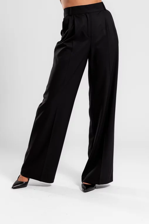 Pantaloni Caramel lejeri cu două pliuri negru P2614 thumbnail picture - 