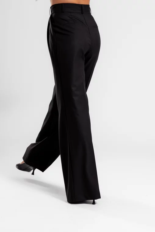 Pantaloni Caramel lejeri cu două pliuri negru P2614 thumbnail picture - 