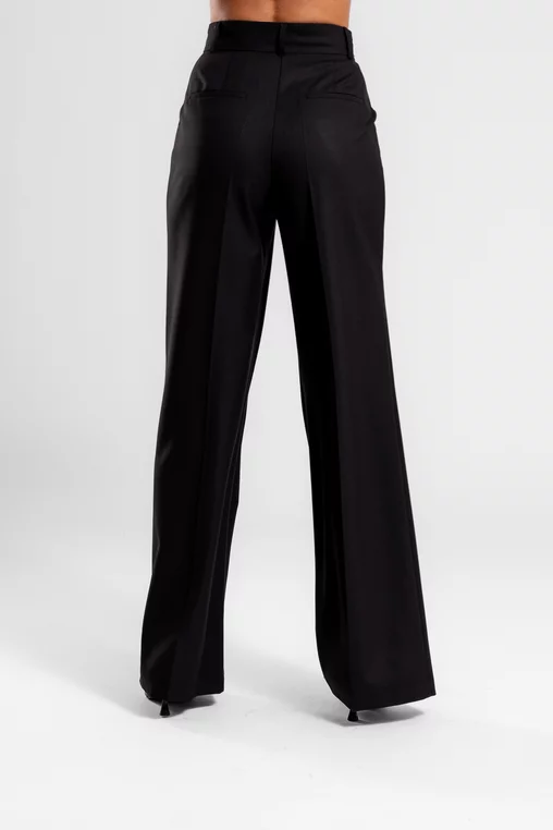 Pantaloni Caramel lejeri cu două pliuri negru P2614 thumbnail picture - 