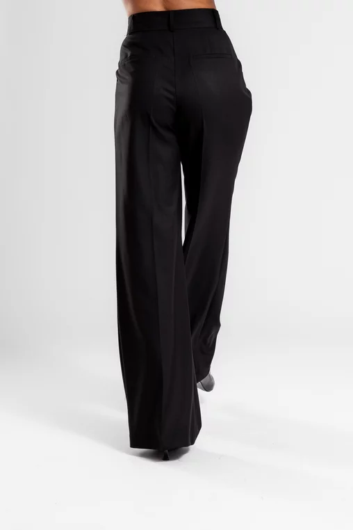 Pantaloni Caramel lejeri cu două pliuri negru P2614 thumbnail picture - 