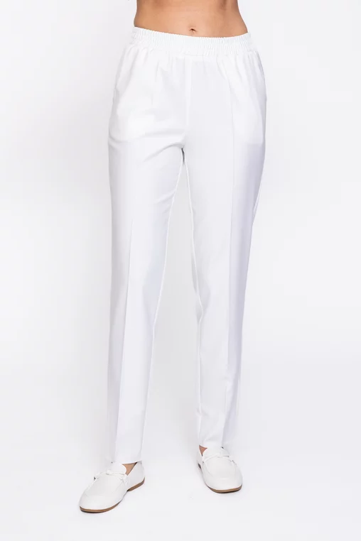 Pantaloni Caramel lejeri cu elastic albi P2612 thumbnail picture - 
