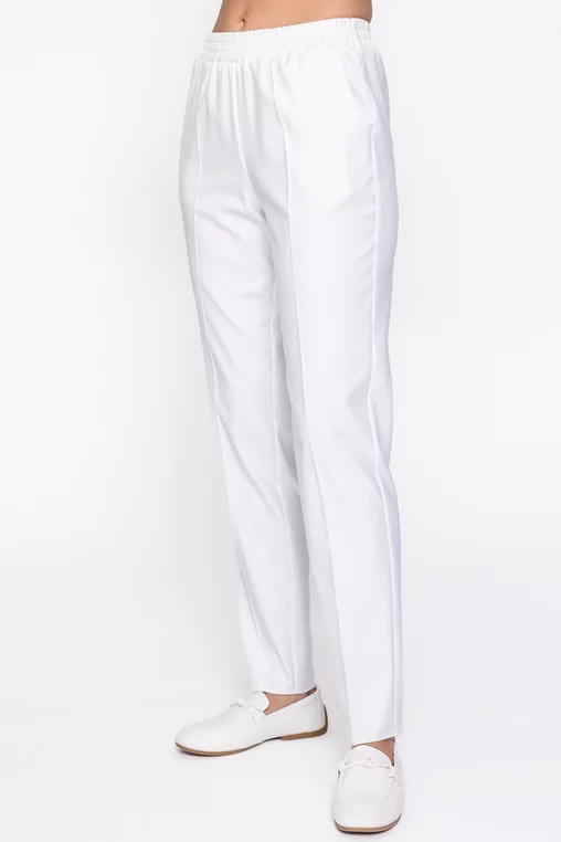 Pantaloni Caramel lejeri cu elastic albi P2612 thumbnail picture - 