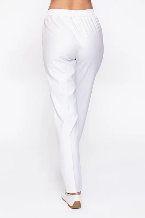 Pantaloni Caramel lejeri cu elastic albi P2612 thumbnail picture - 