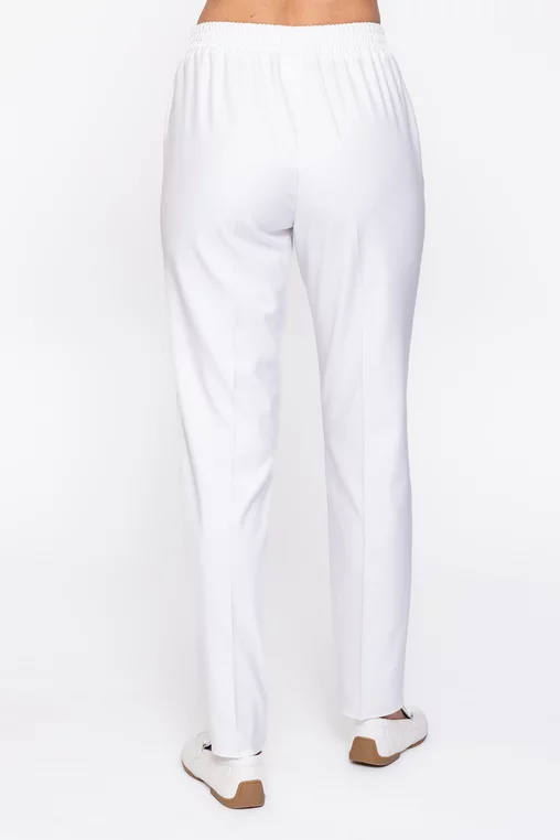 Pantaloni Caramel lejeri cu elastic albi P2612 thumbnail picture - 