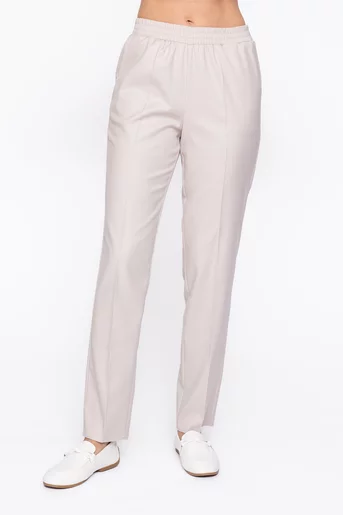 Pantaloni Caramel lejeri cu elastic bej P2612