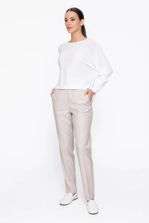 Pantaloni Caramel lejeri cu elastic bej P2612 thumbnail picture - 
