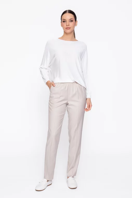 Pantaloni Caramel lejeri cu elastic bej P2612 thumbnail picture - 