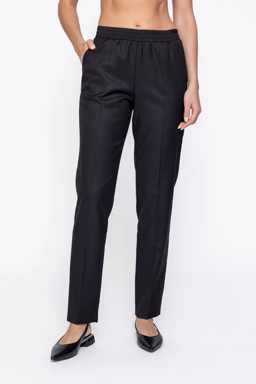 Pantaloni Caramel lejeri cu elastic negri P2612 thumbnail picture - 