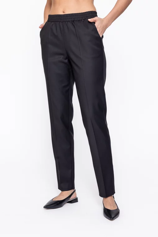 Pantaloni Caramel lejeri cu elastic negri P2612 thumbnail picture - 