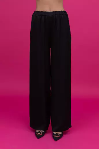 Pantaloni casual vascoza satinata negru M2123