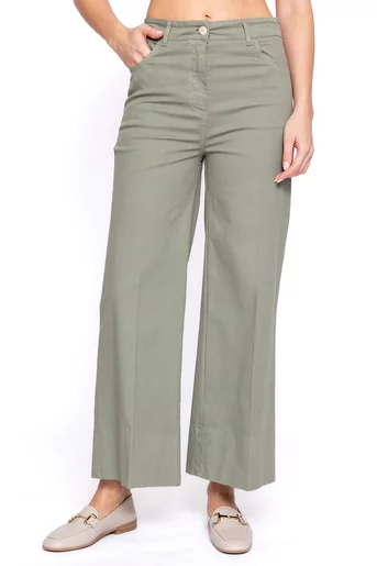 Pantaloni croi evazat kaki PVV60202