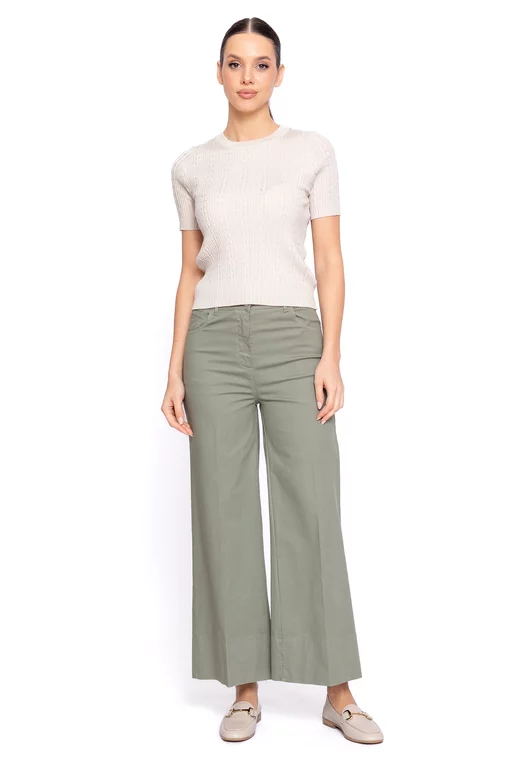 Pantaloni croi evazat kaki PVV60202 thumbnail picture - 