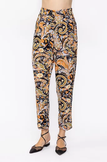 Pantaloni imprimeu paisley multicolor PMO60501