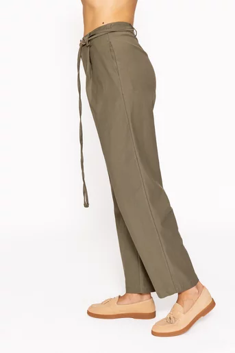 Pantaloni kaki din bumbac cu cordon PKC60802