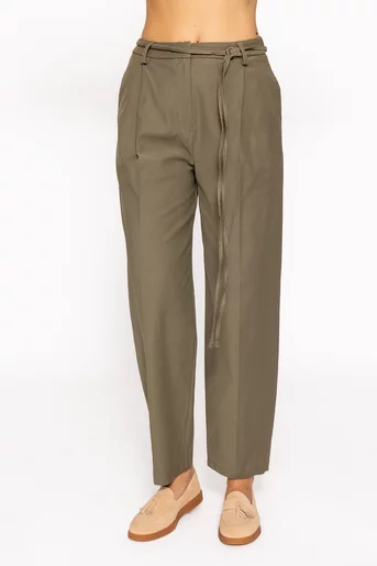 Pantaloni kaki din bumbac cu cordon PKC60802