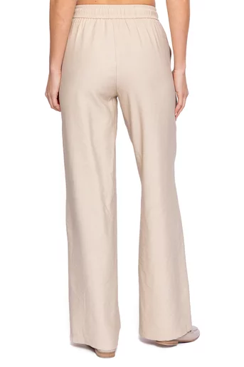 Pantaloni lejeri cu elastic bej PKC60201