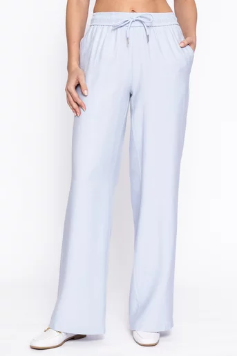 Pantaloni lejeri cu elastic bleu PKC60201