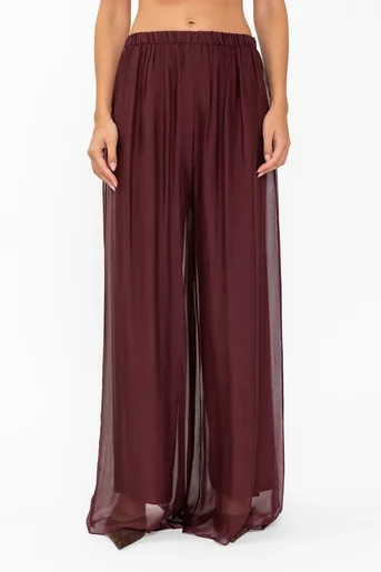 Pantaloni lejeri din mătase burgundy PDP60801