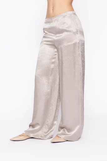 Pantaloni lejeri satinați bej PMO60303