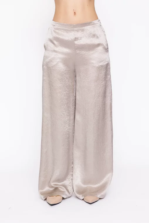 Pantaloni lejeri satinați bej PMO60303 thumbnail picture - 