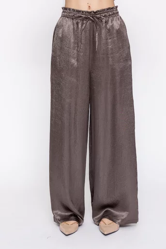 Pantaloni lejeri satinați taupe PMO60303