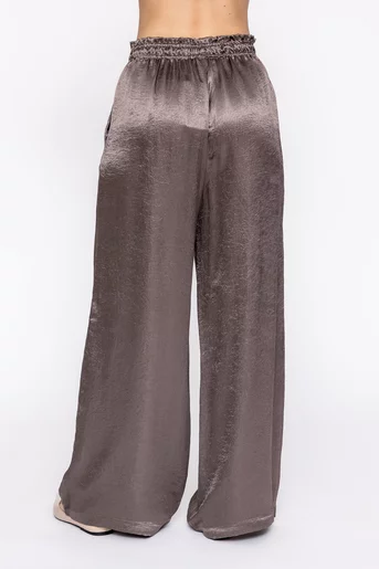 Pantaloni lejeri satinați taupe PMO60303
