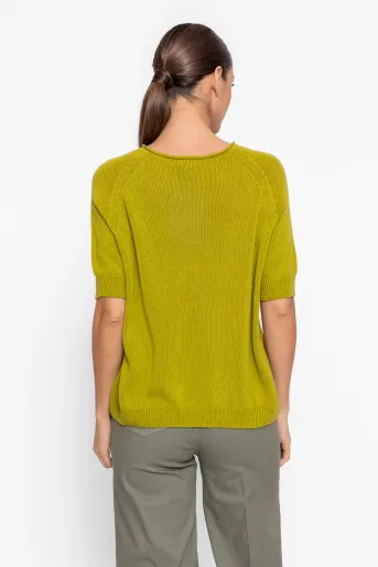 Bluză lejeră din bumbac lime BLT60802