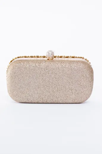 Clutch decorat cu pietre auriu PAS0908