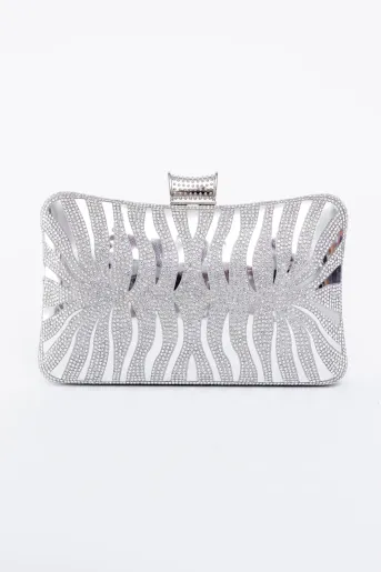 Clutch elegant argintiu PAS0905