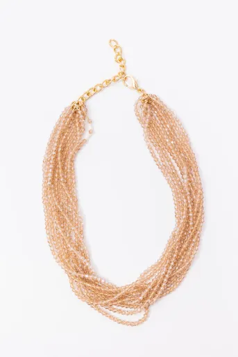 Colier elegant cu mărgele fațetate nude COJS60802
