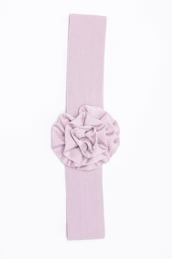 Curea elastică decorată cu trandafir roz C16860508