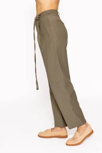 Pantaloni kaki din bumbac cu cordon PKC60802