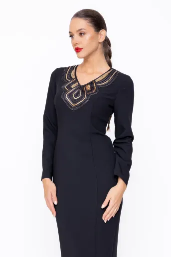 Rochie Caramel conică cu aplicație R8580
