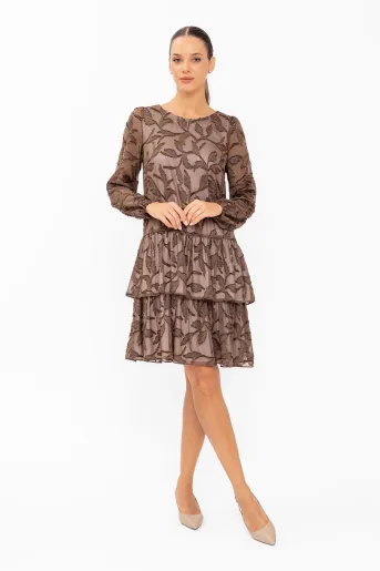 Rochie Caramel cu volane maro R8648