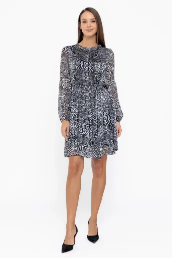 Rochie Caramel imprimeu zebră neagră R8605