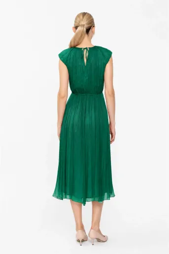 Rochie Caramel mătase naturală verde R8637