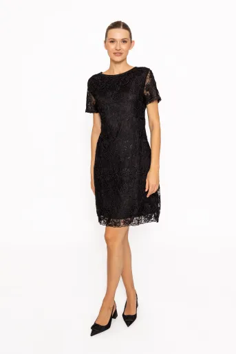 Rochie elegantă din dantelă neagră RRS60815
