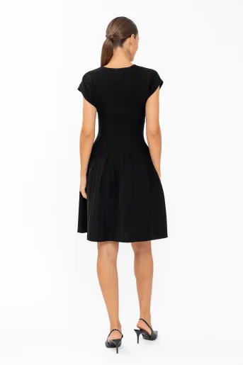 Rochie tricotată în clini neagră RBD60802