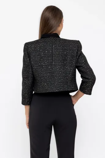 Sacou Caramel elegant cu paiete aurii S1518