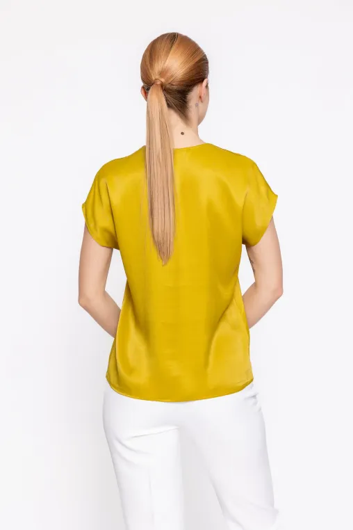 Bluza Caramel vâscoză satinată lime B4624 thumbnail picture - 