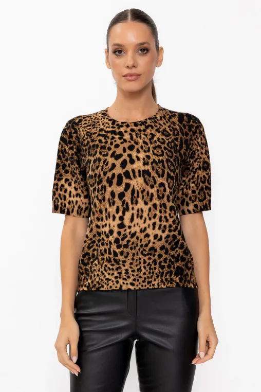 Bluză tricotaj moale animal print BBR60901 thumbnail picture - 