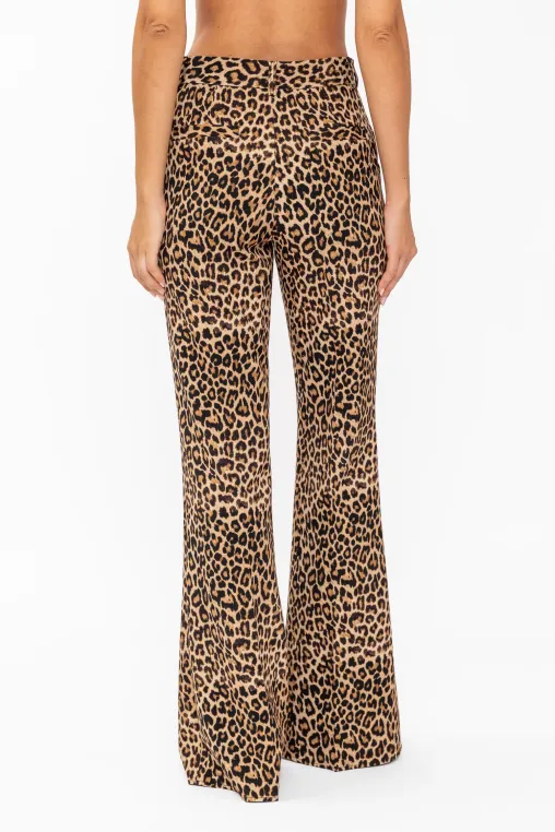 Pantaloni Caramel  evazați animal print P2623 thumbnail picture - 