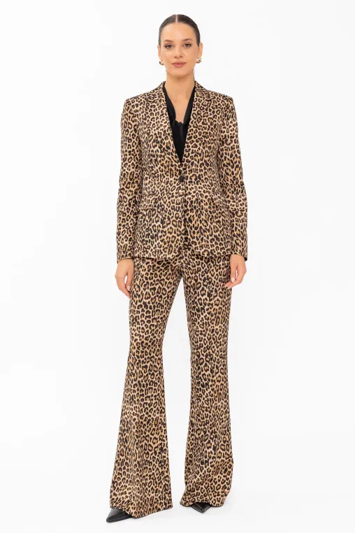 Pantaloni Caramel  evazați animal print P2623 thumbnail picture - 
