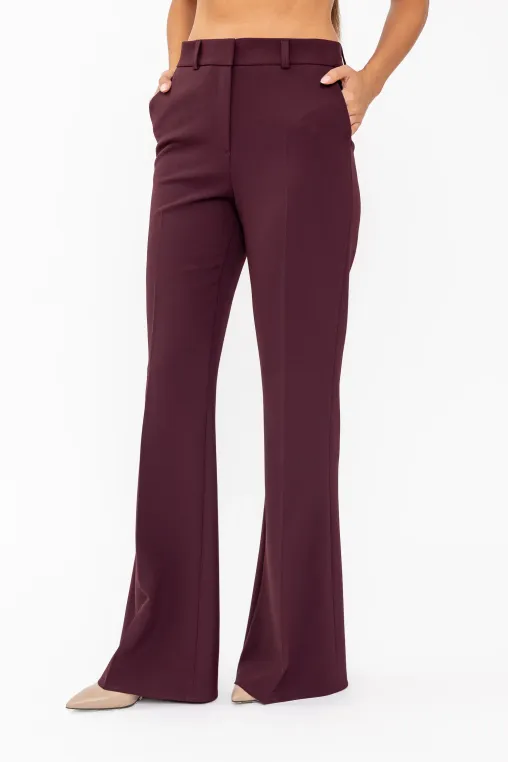 Pantaloni Caramel evazați burgundy P2618 thumbnail picture - 