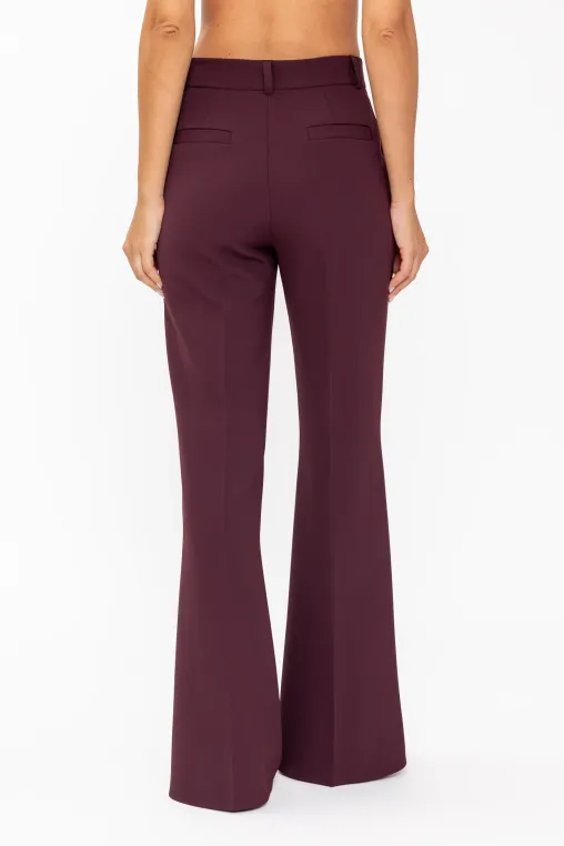 Pantaloni Caramel evazați burgundy P2618 thumbnail picture - 