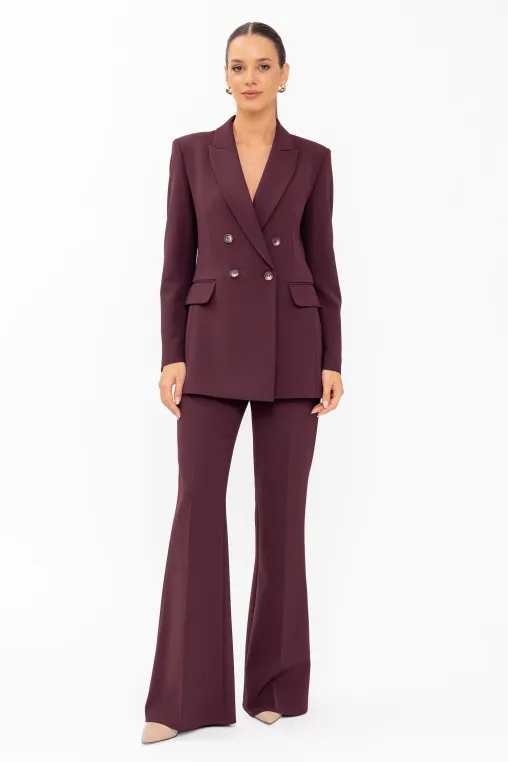 Pantaloni Caramel evazați burgundy P2618 thumbnail picture - 