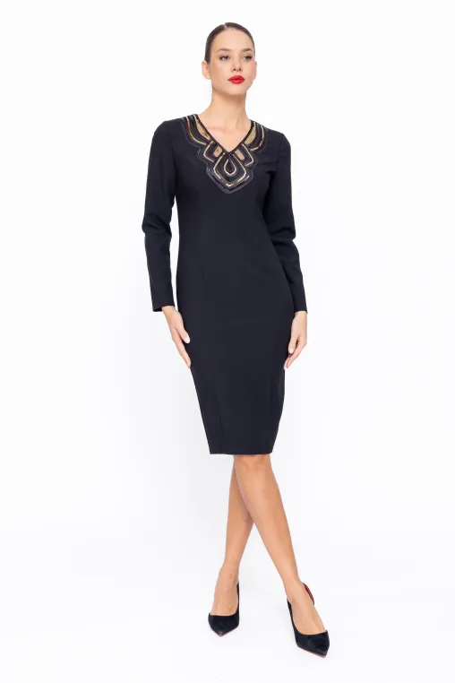 Rochie Caramel conică cu aplicație R8580 thumbnail picture - 